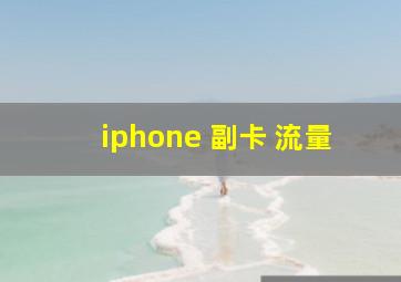 iphone 副卡 流量